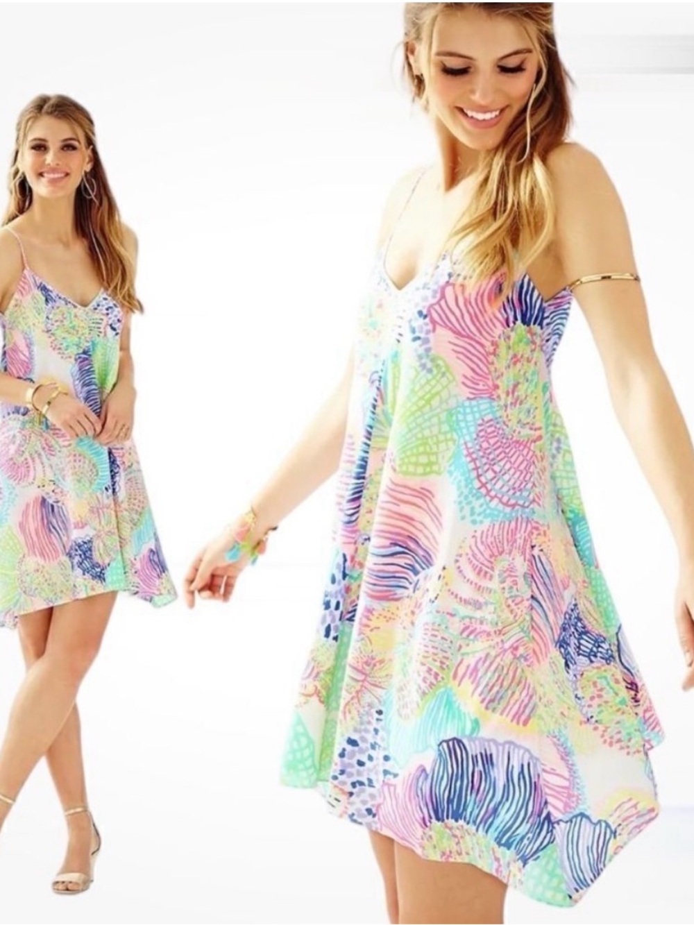 Lilly Pulitzer Clara dress—Multi-Color coastal Dress—roar of the seas pattern